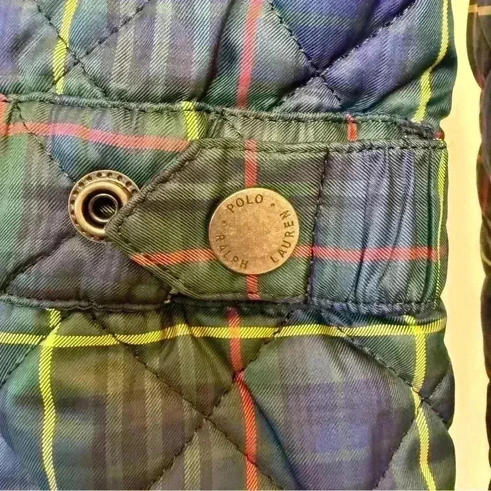 Ralph Lauren Girls Plaid Quilted Jacket Sz L Multicolor Casual Winter Fall Warm